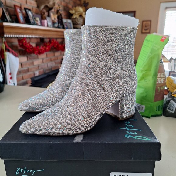 Betsey Johnson "Kyla" Rhinestone Ankle Boot - Size 8 - Picture 1 of 3